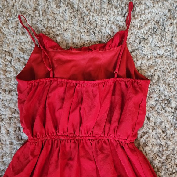 Forever 21 Red Ruffle Sun Dress - Size S - Picture 7 of 10